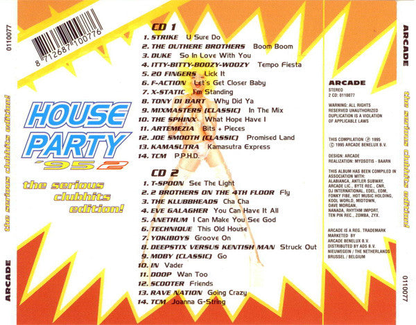 Various : House Party '95 - 2 (The Serious Clubhits Edition!) (2xCD, Comp)