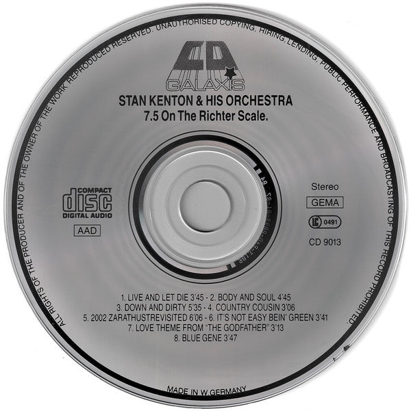 Stan Kenton And His Orchestra : 7.5 On The Richter Scale (CD, Album, RE)