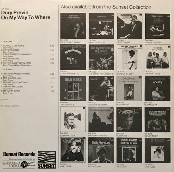 Dory Previn : On My Way To Where (LP, Album)