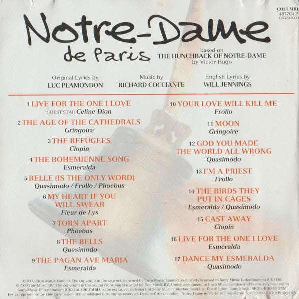Various : Notre-Dame De Paris  (CD, Album)