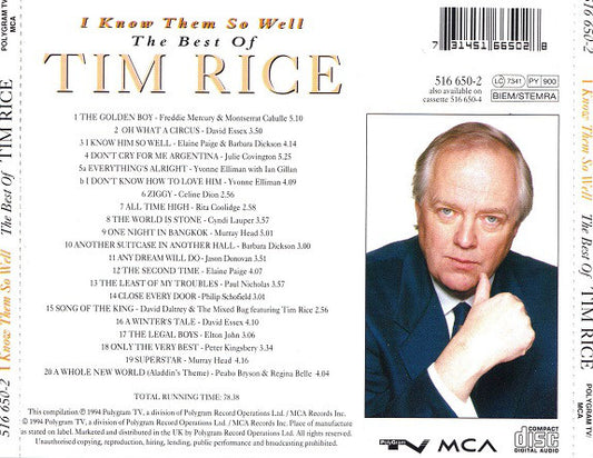 Tim Rice : I Know Them So Well : The Best Of Tim Rice (CD, Comp)