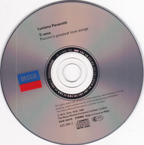 Luciano Pavarotti : Ti Amo - Puccini's Greatest Love Songs (CD, Comp)