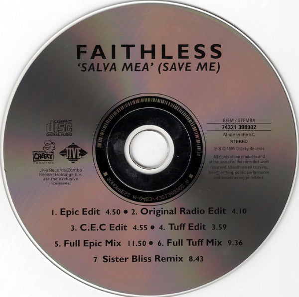 Faithless : Salva Mea (Save Me) (CD, Maxi)