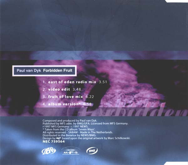 Paul van Dyk : Forbidden Fruit (CD, Single)
