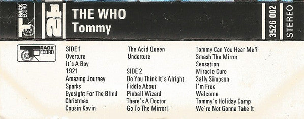 The Who : Tommy (Cass, Album, RE, Dou)