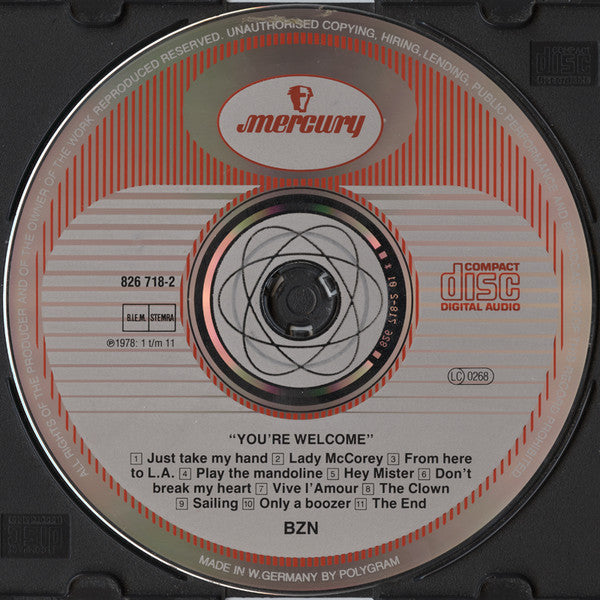 BZN : You're Welcome! (CD, Album, RE)