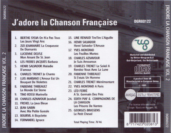 Various : J'adore La Chanson Française Vol. 2 (CD, Comp)