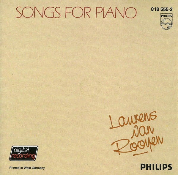 Laurens van Rooyen : Songs For Piano (CD, Album)