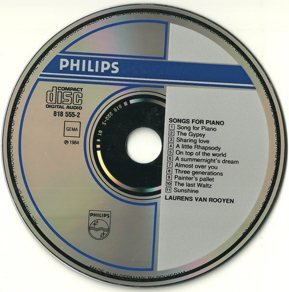 Laurens van Rooyen : Songs For Piano (CD, Album)