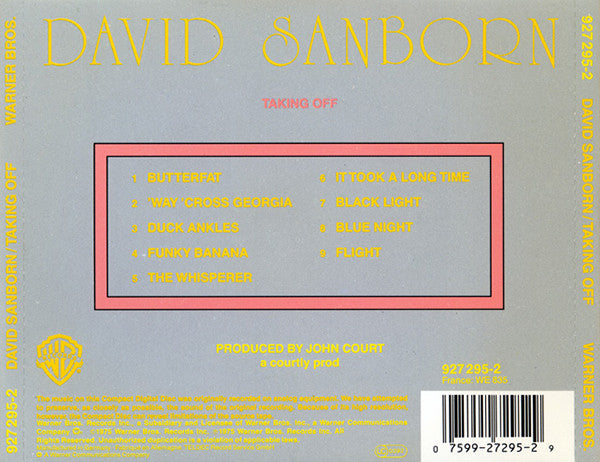David Sanborn : Taking Off (CD, Album, RE)
