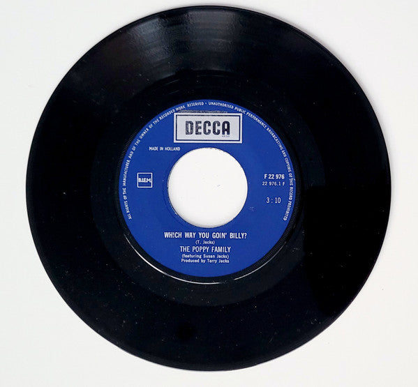 The Poppy Family : Which Way You Goin' Billy? (7", Single)