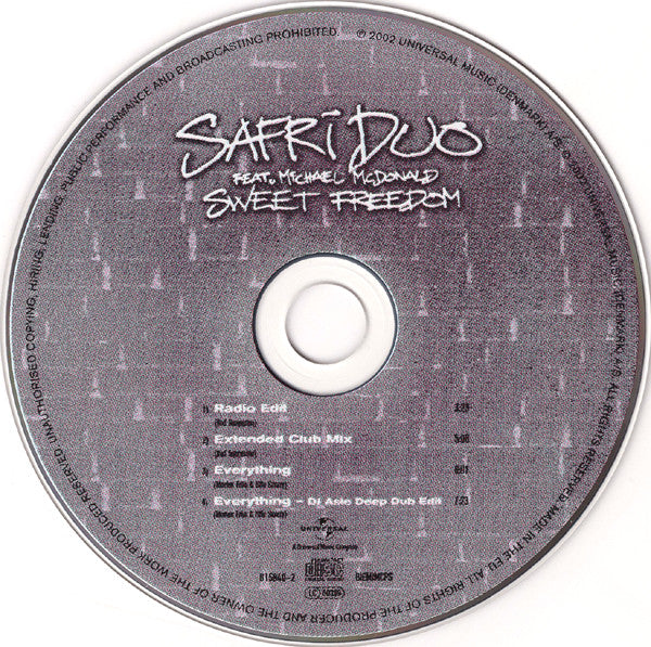 Safri Duo feat. Michael McDonald : Sweet Freedom (CD, Maxi)