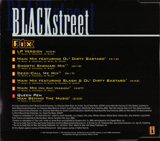 Blackstreet With Special Guests Ol' Dirty Bastard And Slash (3) : Fix (CD, Maxi)
