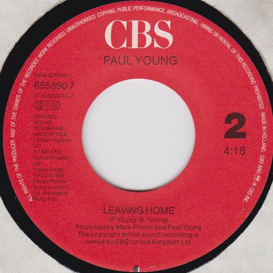 Paul Young : Softly Whispering I Love You (7", Single)