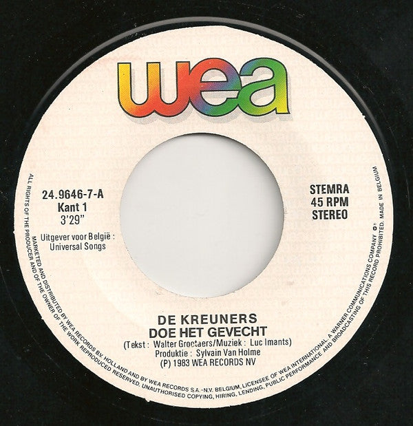De Kreuners : Doe Het Gevecht (7", Single)