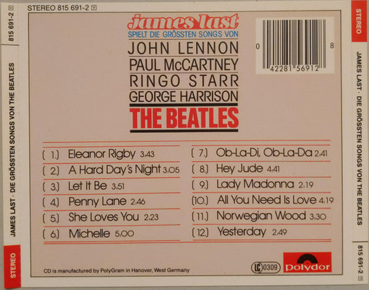 James Last : James Last Spielt Die Grössten Songs Von John Lennon, Paul McCartney, Ringo Starr, George Harrison Bekannt Als The Beatles (CD, Album)
