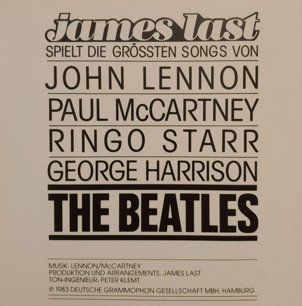 James Last : James Last Spielt Die Grössten Songs Von John Lennon, Paul McCartney, Ringo Starr, George Harrison Bekannt Als The Beatles (CD, Album)