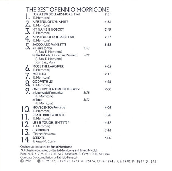 Ennio Morricone : The Best Of Ennio Morricone (CD, Comp, RE)
