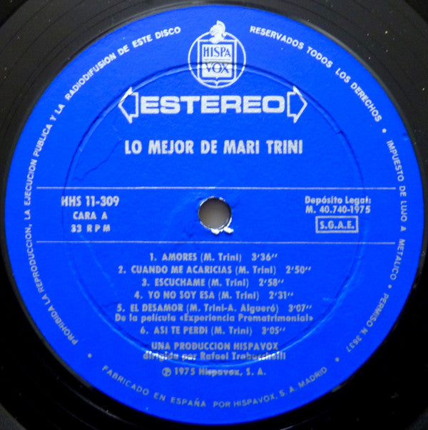 Mari Trini : Lo Mejor De Mari Trini (LP, Comp)