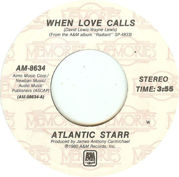 Atlantic Starr : When Love Calls / Send For Me (7")