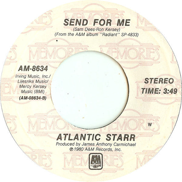 Atlantic Starr : When Love Calls / Send For Me (7")