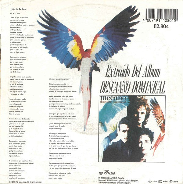 Mecano : Hijo De La Luna / Mujer Contra Mujer (7", Single)