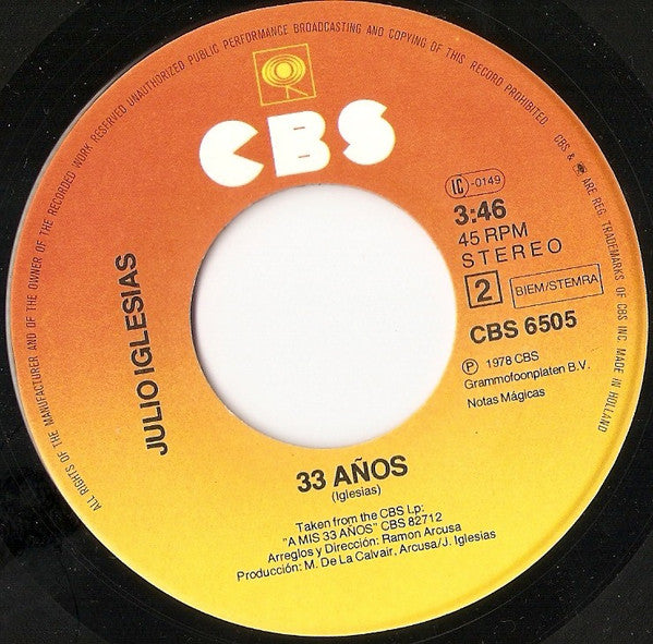 Julio Iglesias : Por Un Poco De Tu Amor (7", Single)