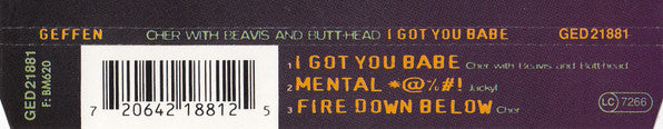 Cher With Beavis & Butt-Head : I Got You Babe (CD, Single)