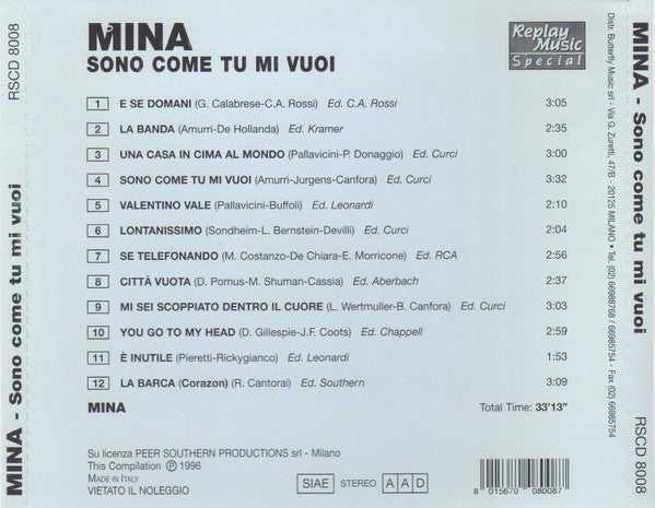 Mina (3) : Sono Come Tu Mi Vuoi (CD, Comp)