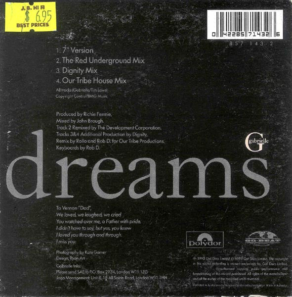 Gabrielle : Dreams (CD, Maxi, Car)