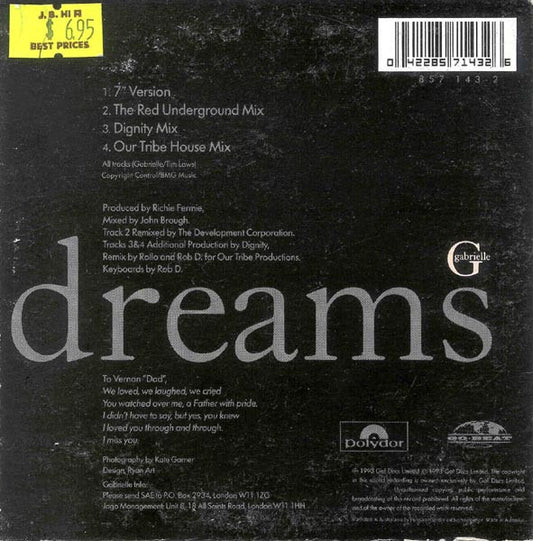 Gabrielle : Dreams (CD, Maxi, Car)