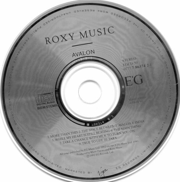 Roxy Music : Avalon (CD, Album, RE)