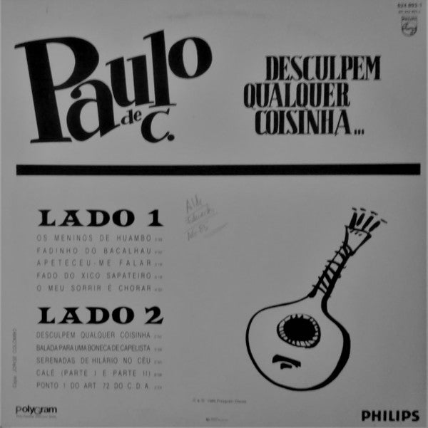Paulo de Carvalho : Desculpem Qualquer Coisinha (LP, Album)
