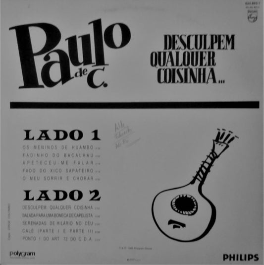 Paulo de Carvalho : Desculpem Qualquer Coisinha (LP, Album)