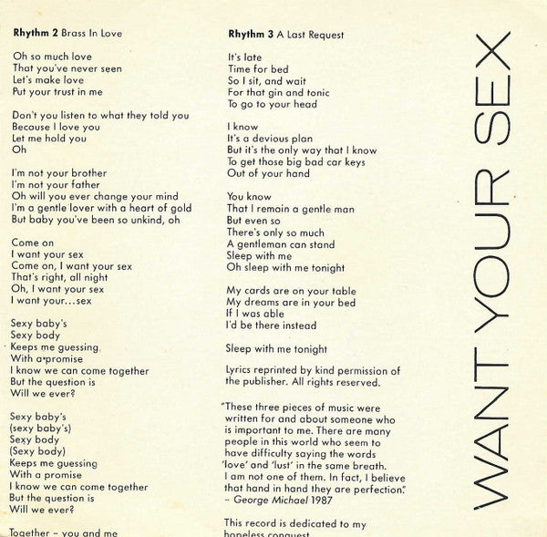 George Michael : I Want Your Sex (CD, Maxi, P/Mixed)