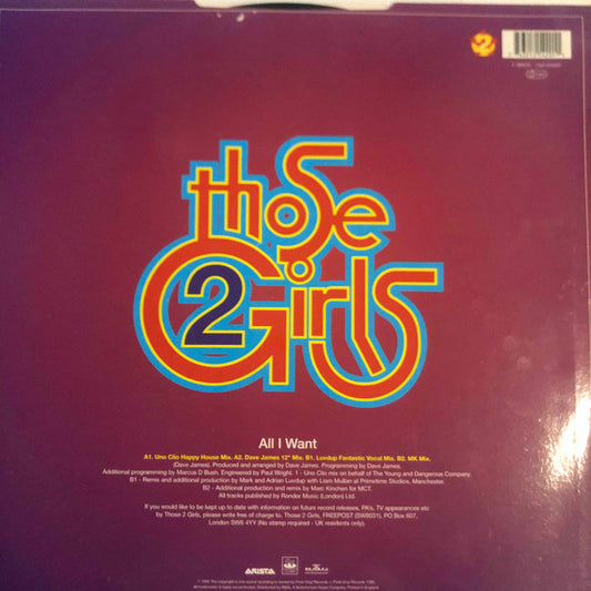 Those 2 Girls : All I Want (12", Single)
