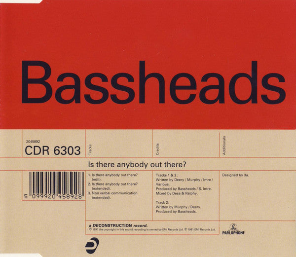 Bassheads : Is There Anybody Out There? (CD, Single)