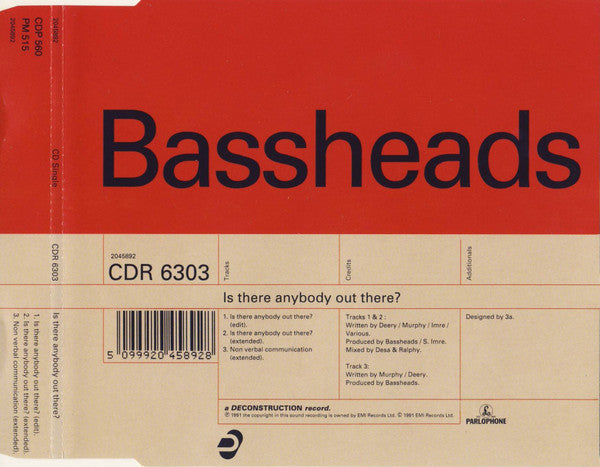 Bassheads : Is There Anybody Out There? (CD, Single)