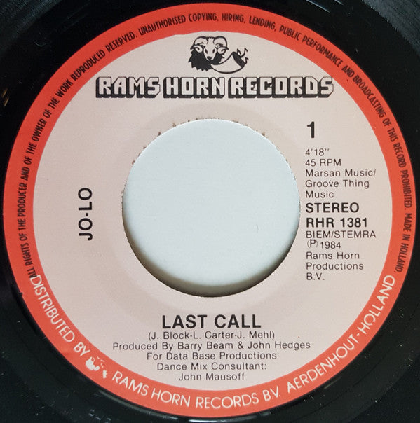 Jolo : Last Call (7", Single)