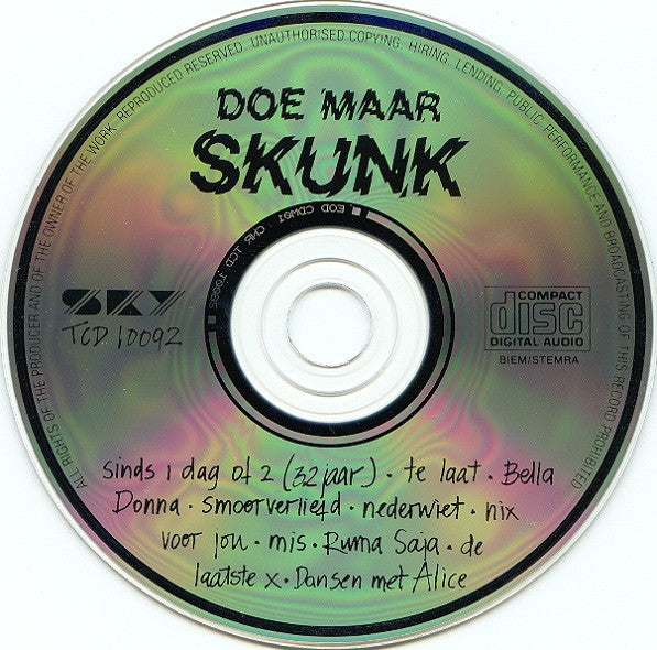 Doe Maar : Skunk (CD, Album, RE)