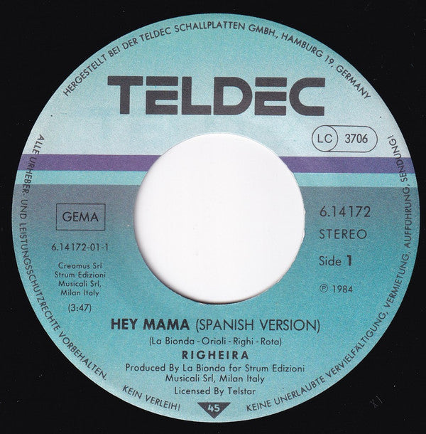 Righeira : Hey Mama (7", Single)