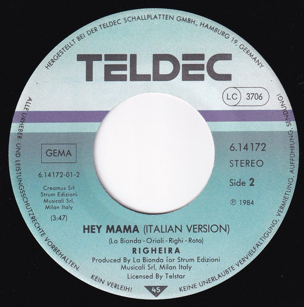 Righeira : Hey Mama (7", Single)