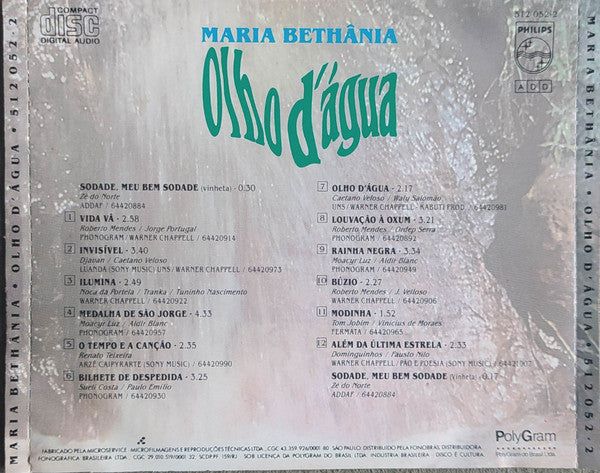Maria Bethânia : Olho D'Água (CD, Album)
