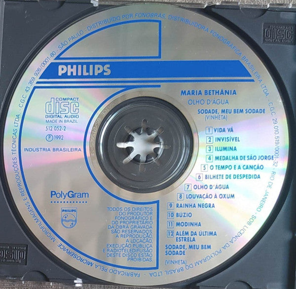 Maria Bethânia : Olho D'Água (CD, Album)