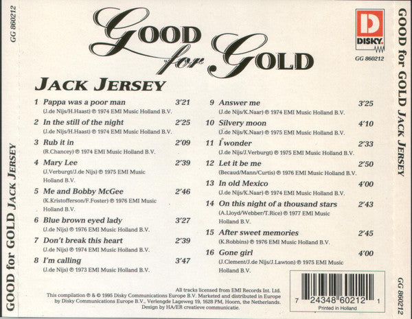 Jack Jersey : Good For Gold (CD, Comp)
