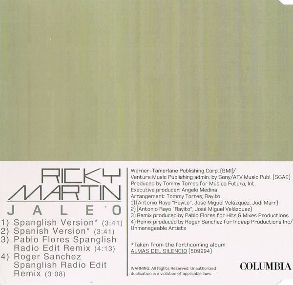 Ricky Martin : Jaleo (CD, Maxi)