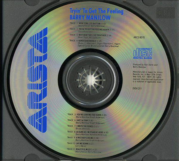 Barry Manilow : Tryin' To Get The Feeling (CD, Album, RE)