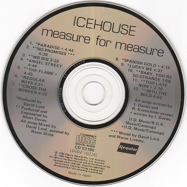Icehouse : Measure For Measure (CD, Album)