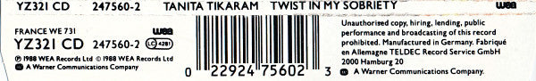 Tanita Tikaram : Twist In My Sobriety (CD, Mini, Single)