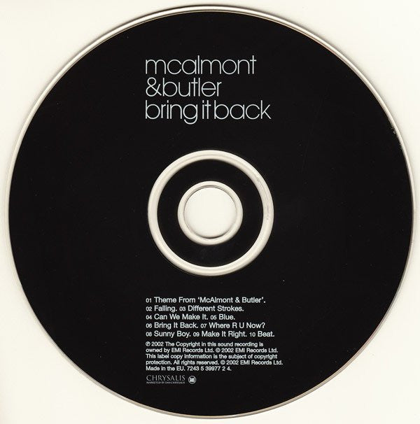 McAlmont & Butler : Bring It Back (CD, Album)